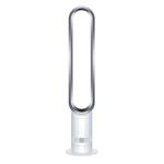 Dyson AM07 Cool Fan with Remote Control, 100 cm, 9 Hour Timer, Tower Fan, Quiet, White/Silver, Energy-Saving, Floor Fan, Bedroom, Volume 48 db, 10 Levels