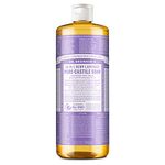 Dr Bronner's 18-in-1 Lavender Pure-Castile Liquid Soap, Made with Organic Oils. Used for Face, Body, Hair, Dishes, Mopping and Pets, Certified Fair Trade & Vegan Friendly, 946ml Recycled Bottle