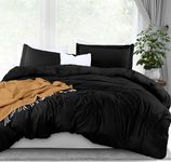 Utopia Bedding Duvet Cover King Size Set - 1 Duvet Cover with 2 Pillow Shams - 3 Pieces Comforter Cover with Zipper Closure - Soft Brushed Microfiber (King, Black)