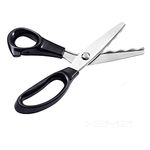 Pinking Shears, Stainless Steel Dressmaking Scissors, Serrated and Scalloped Blades, Professional Sewing Craft Cut Tailor Zig-Zag Tool, Fabric Decoration Comfort Grip Soft Handheld (Scalloped-18mm)