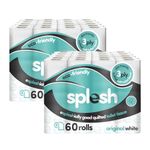 Splesh by Cusheen 3-ply Toilet Roll - White (120 Pack) Soft, Quilted Bulk Toilet Rolls, Toilet Tissue and Loo Rolls – Eco-Friendly Toilet Paper Sustainably Crafted in The UK