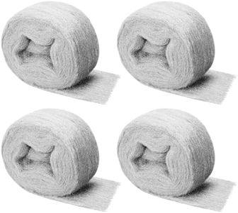 Shineboc Steel Wool Mice Control, 4 Pack of 3.1" x13 Ft #00000 Steel Wool Roll Gap Filler for House Garage Garden, Keep Mice Away from Holes Siding Pipeline Vents Wood Metel Polishing, Extra Fine