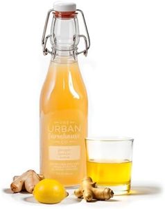 The Urban Farmhouse Co Organic Vinegar Shrub – Ginger Lemon, 9 oz Bottle – Small Batch Drinking Vinegar with Apple Cider Vinegar & Fresh Citrus – Cocktail Mixer, Gut Health Tonic, No Sugar Added
