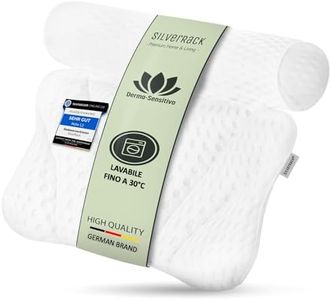 SilverRack Cuscino da bagno MORBIDO [Bianco Sottile] - Cuscino per il collo per vasca da bagno con ventose come accessorio per vasca da bagno - Cuscino per vasca da bagno