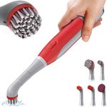 Sweepulire Battery Operated Power Scrubber, Electric Grout Cleaning Brush with Upgraded Stainless Wire Brush, Multi-Purpose Scrub Brush Cleaner for Grout, Tile, Corner, Kitchen, Bathroom, Shower