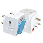 Hi-PLASST 3 pin Multi Plug Socket (Pack of 1) Plug Extension 3 Way Wall Charger (5A-250V) Universal Travel Adapter Multiplug with Individual Switch, Safety Shutter, Fuse and Indicator