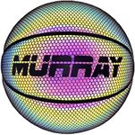 Murray Sporting Goods Holographic Basketball - Official Regulation Size (29.5”) | Glowing, Reflective, Bright-Glow Material for Light Up Camera Shots - Adult or Kids Basketball Gift