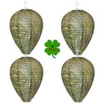 Wasp Nest Decoy - 4 Pack - Hanging Wasp Repellent and Deterrent- Safe Fake Trap