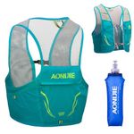 Azarxis Hydration Vest Pack 2.5L Trail Running Backpack Marathon Lightweight Outdoor Hiking Cycling Daypack (Mint Blue - with 500ml Soft Flask, M/L)