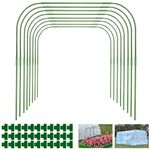 YOFFCE Garden Hoops for Raised Beds, 8 Sets Greenhouse Hoops (41.3" x 31.5"), Garden Hoops Grow Tunnel, Detachable Rust-Free Steel with Plastic Coated Support Hoops,DIY Hoops Kit