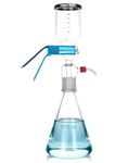 QWORK 1000ml Glass Vacuum Suction Filter, Lab Vacuum Filtration Distillation Apparatus for Filtering in Lab with 300mL Graduated Funnel