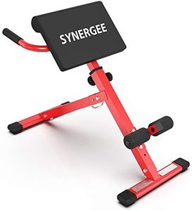 Synergee Roman Chair. Red Coated Steel Hyperextension Machine. GHD Ab Bench for Lower Back Workout, Hyper Exercises.