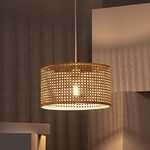 AKWAY wicker rattan hanging lamp cane webbing bamboo seagrass premium ceiling light (Single Part)