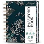 PLANBERRY Password Book Premium – Small Internet Address Organizer with A-Z Tabs – Pocket Website Password Keeper with Alphabetical Tabs – 4.7x5.7″, Hardcover (Green Pastures)