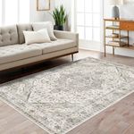 Area Rugs for Living Room Boho Large Area Rug Vintage Machine Washable Rugs Carpet Non-Slip Distressed Carpet Area Rugs Print Floor Rug Mat for Livingroom,Bedroom, Office (CreamGreen, 120X160CM)