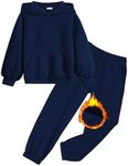 Arshiner Girls Tracksuits Outfits Fall 2 Piece Outfits Long Sleeve Crewneck Hooded Sweatshirts and Sweatpants Sweatsuits 9-10 Years