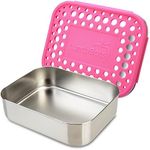 LunchBots Classic Uno Stainless Steel Bento Food Container, for Lunch and Snacks (Pink)