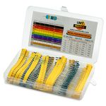 UMTMedia® 600pcs Assorted Resistors - FREE CHART 1/4W Watt 0.25 Metal Film Kit Set Pack for Arduino Raspberry PI or other Electronic Projects