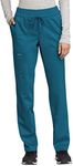 Cherokee WW Revolution WW105 Mid Rise Tapered Leg Drawstring Pant Caribbean Blue S