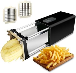 Electric French Fry Cutter, Professional commercial and household french fries cutter, potato slicer with 1/2Inch & 3/8Inch blade, Electric vegetable chopper, Suitable for potato, carrot(Black)