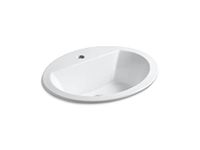 Kohler K-2699-1-0 Bryant Oval Self-Rimming Lavatory with Single-Hole Faucet Drilling, White