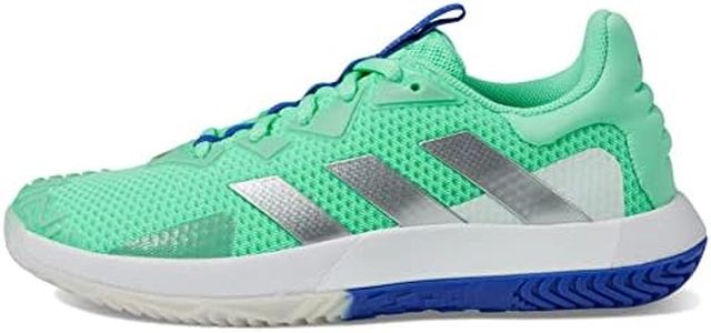 adidas Women's Solematch Control Tennis Shoe, Pulse Mint/Silver Metallic/Lucid Blue, 6 US