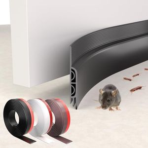 78" Door Draft Stopper for Bottom of Door, Under Door Gap Filler for Winter Cold Insulation, Door Sweep for Exterior & Interior, Weather Stripping Door Seal Blocker Noise Dust, Black