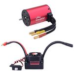 KingVal Replacement 3660 2600KV Waterproof Brushless Motor Shaft 3.175mm with 60A Brushless ESC Compatible with 1/10 RC Car