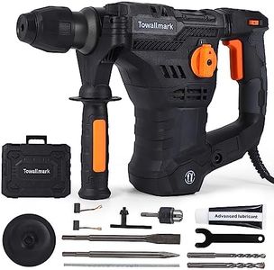 [Upgraded] 12.3 Amp Rotary Hammer Drill, 1-1/4 Inch SDS-Plus 4 in 1 Multi-functional Heavy Duty hammer drill, Safety Clutch, Drill Chuck, for Concrete, Tile, Wall, Stones, Cement and Metal