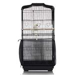 ASOCEA Bird Cage Seed Catcher Adjustable Bird Cage Cover Parrot Birdcage Net Soft Nylon Mesh Skirt Bird Seed Catcher for Parakeet Macaw African 78.7in Round Square Cage-Black(Not Include Birdcage)