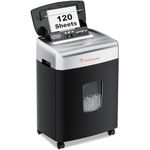 Bonsaii 120 Sheet Auto Feed Paper Shredder, 30 Minutes Micro Cut Heavy Duty Shredders for Home Office Use with 4 Casters, P-4 High Security Level, 6 Gallon Large Bin (C233-B)