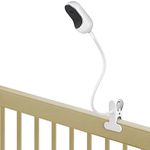 Clip Mount for Owlet Duo Smart Baby Monitor and Owlet Cam, Flexible Gooseneck Baby Monitor Holder Without Tools or Wall Damage - White