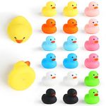 SULOLI Rubber Ducky Bath Toys,18PCS Water Duck Toys for Paddling Pool Mini Bath Ducks for Kids