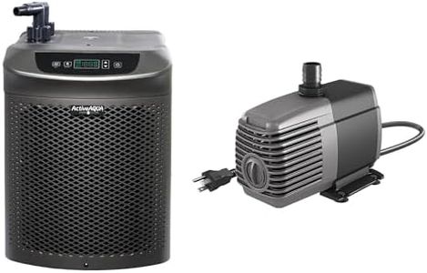 Active Aqua 0.25 HP 396-925 GPH 120V Hydroponic Cooling Water Chiller with Oil Free 800 GPH Submersible Hydroponic Water Pump