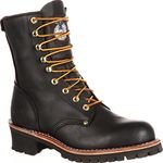 Georgia Boot Men's Logger 8" Black Non Steel-Toe Work Boot, Black, 10.5 Wide