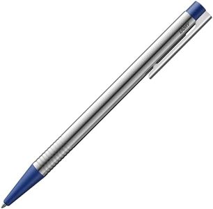 Lamy logo matt blue Kugelschreiber - zeitloser Kuli in einem eleganten & robusten Gehäuse aus Edelstahl – inkl. Großraummine M 16 in Strichbreite M in blau