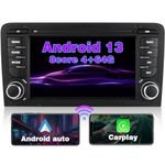 RICBAFEE Car Radio with CarPlay Android Auto for Audi A3 S3 RS3 2003-2012, 7 Inch TouchScreen Android 13 Car Stereo Navigation Bluetooth WiFi FM USB MirrorLink Rear View Camera SWC (4+64GB 8Core)