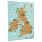 Uncover Maps UK and Ireland Scratch Off Map - A2 Travel Poster with Illustrated Landmarks - Unique Camper Van Accessory, Classroom Map or Wall Art Gift