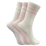 TRAZO Cotton Blend Women's Calf Length Knitted Multicolor, Multi-Purpose Socks|Socks For Women Combo Pack Of 3 Pairs Pink, White, Lavender