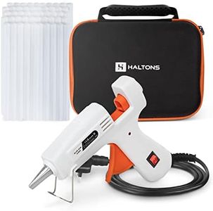 Haltons Hot Glue Gun, 20W Safe Electric Gun with 50 Melt Glue Sticks (150mm x 7mm), Perfect for DIY, Arts, Crafts and Repair, Compatible with Wood, Glass, Metal, Plastic & Fabric
