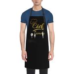 Custom Name Kitchen Chef Apron with 2 Pockets For Men Women Unisex Adjustable Bib Personalized DIY Cooking Dining Entertaining Baking Cute Name Aprons Christmas Birthday Gifts Crafting BBQ Presents