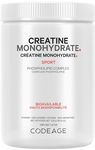 Codeage Creatine Monohydrate Powder Supplement, Pure Creatine 5000mg, 3-Month Supply, Unflavored, Micronized, Muscle Support, Keto-Friendly - 90 Servings