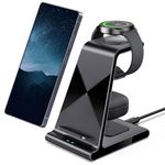 Phelinta Wireless Charger for Samsung S25 Ultra, Charging Station for S25/S24 Ultra/S24+/S24/S23/S22/Note 20/Z Flip 6/Fold 6, for Galaxy Watch Ultra/7/6/5, Galaxy Buds 2 Pro/Pro (No Adapter), Black