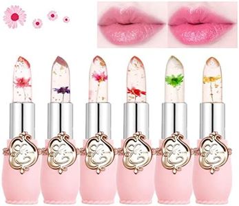 6 Pcs Beauté Jelly Lipstick, Fleur Température Changement de couleur rouge à lèvres, hydratant longue durée imperméable Baume à lèvres(Rose)
