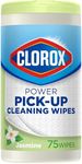 Clorox Multi-Purpose Paper Towel Wipes, Trap and Lift Messes Like a Paper Towel and Kills 99.9% of Bacteria*, Sanitizing Wipes, Jasmine Scent - 75 Wipes