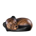 Kriss Art Pet Urns,Sleeping Resin Cremation Dog Urn, Dog Urns for Ashes, Small Animal Urn(Brown Wood)…