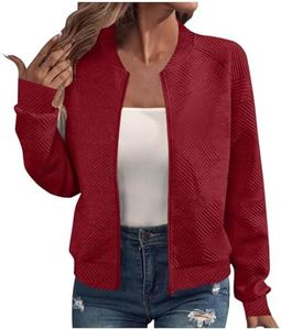 Ssuyeuri Fall+Jackets+For+Women+2025, Womens Bomber Jacket Coat Casual Stand Collar Zip Up Lightweight Fall Fashion Jackets Outfits with Pockets 2025