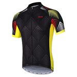 ARSUXEO Mens Cycling Jersey Short Sleeves Mountain Bike Jersey Bright Bike T-Shirt Breathable Cycle Top ZY850 M