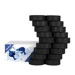 Golden Sport Ice Hockey Pucks, 18pcs, Official Regulation, for Practicing and Classic Training, Diameter 3", Thickness 1", 6oz, Black