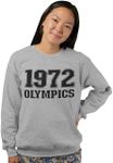 1972 Olympics Print Sweatshirt - Grey - 3-4Y - Graphic Unisex World Book Day Sweater - Printed Kids and Mens Sweatshirt - Mrs. Trunchbull Funny Costume Jumper